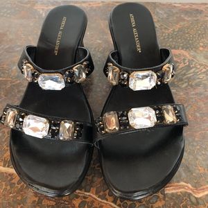 Almost Brand New Jeweled Slip-On Heels Size 8.5